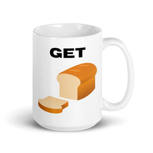 The Millennial Investments classic "Get Bread" Money Mug coffee mug.